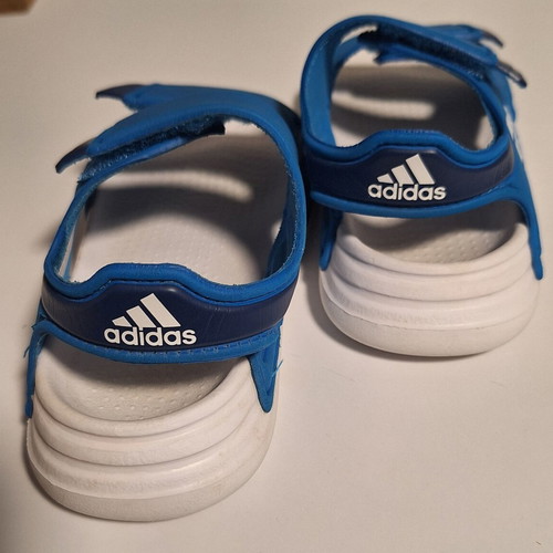 Adidas Adilette kids sandals blue and white