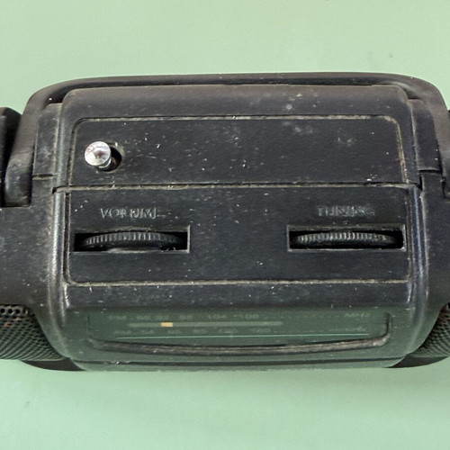 Vintage Silver Portable Radio used, 1990s boombox style