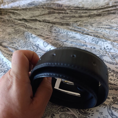 Leather waist belt 110cm used, black color