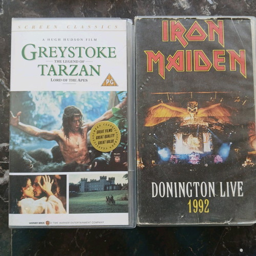 Used collectible 90's video cassettes, various themes