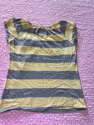Zara striped blouse, gray and yellow, size L