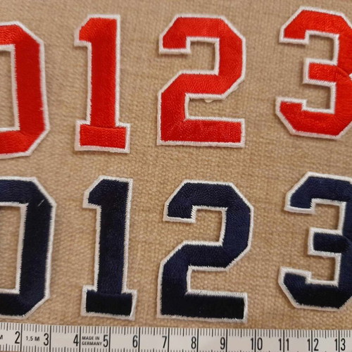 Number patches heat-applied new, pack of 72 pieces