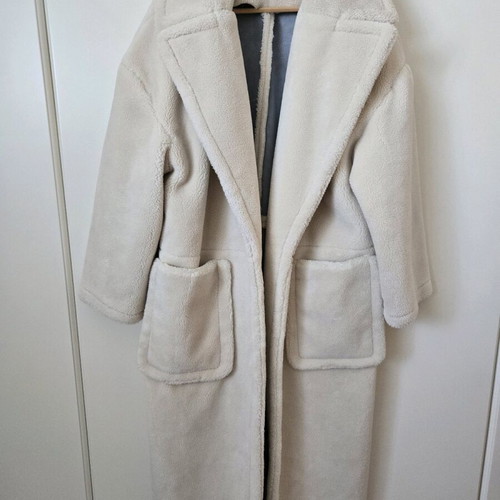 Topshop oversized coat with faux fur look like new, beige