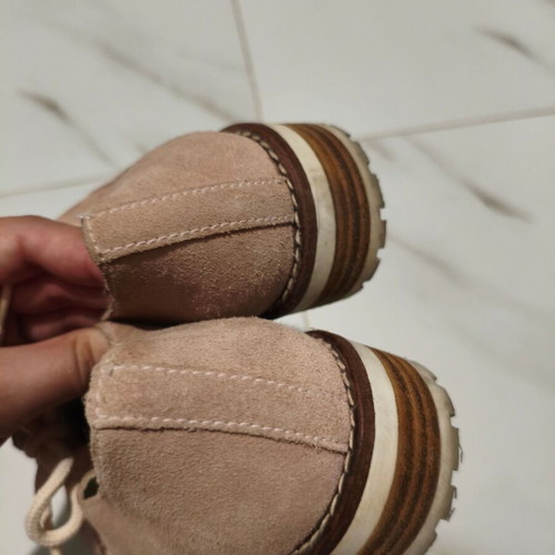 Pink lace-up shoes like new, size 37, beige