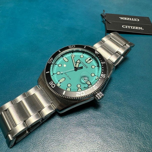 Citizen AW1760-81W men's watch new, Eco-Drive, turquoise dial