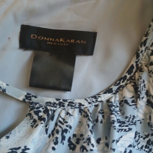 Maxi dress Donna Karan like new, white and turquoise