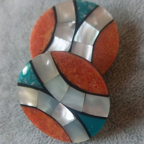 Vintage clips earrings used, multicolored faux bijoux