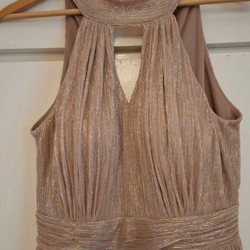Abiyefon Maxi Dress size 40 like new, rose gold shimmer
