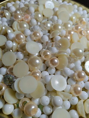 Various beads like new, pack white and beige