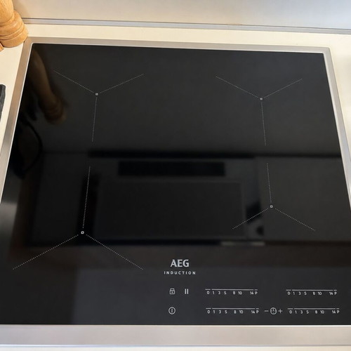 AEG IKB64431XB induction hob, black glass with inox frame