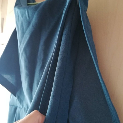 Petrol one-shoulder jumpsuit with ruffle