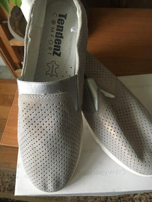 Tendenz Comfort women's moccasins new, natural leather, gray, size 39