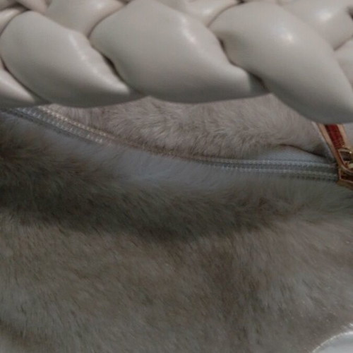 Small handbag with faux fur and zipper new