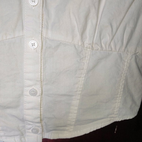 Corset Style Button Up Shirt H&M used, XS, off white cotton