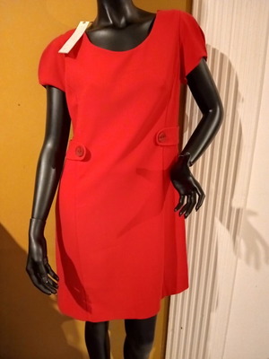 Laura Ashley midi dress UK 14 red, new