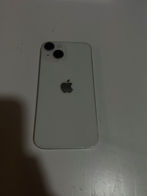 iPhone 14 used, white, 128GB, Dual SIM, with 10 cases