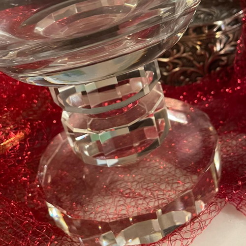 Crystal carafe used, handmade, tall, MSA Collection