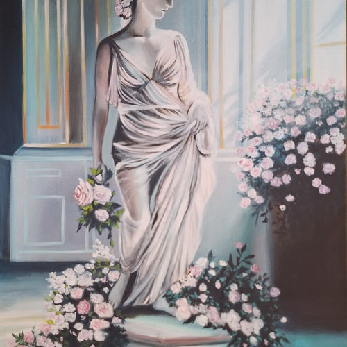 In the Museum oil painting on canvas 50x70