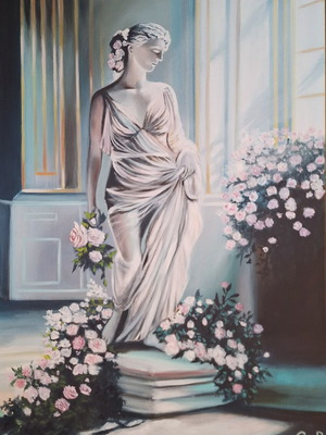 In the Museum oil painting on canvas 50x70