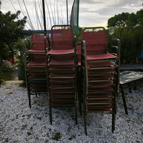 Aluminum outdoor chairs used, about 80 pieces