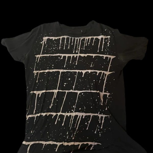 T-shirt Al Franco black with drip print used, size L