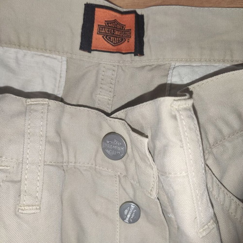 Harley-Davidson vintage canvas cargo shorts beige khaki, like new