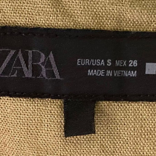Zara sleeveless maxi dress linen viscose, khaki green, size S