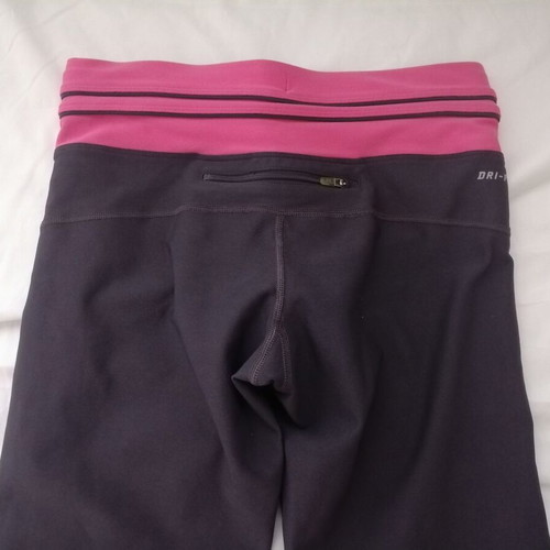 Nike Dri-FIT women's capri leggings XS like new, gray with pink trim