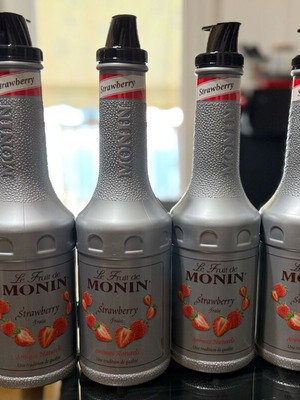Monin Strawberry Puree and Syrup pack 12x1L new