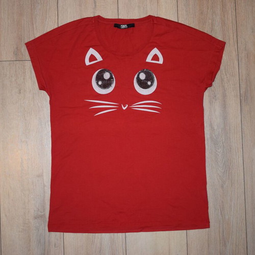 Karl Lagerfeld T shirt women size L used, red