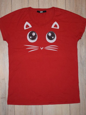 Karl Lagerfeld T shirt women size L used, red