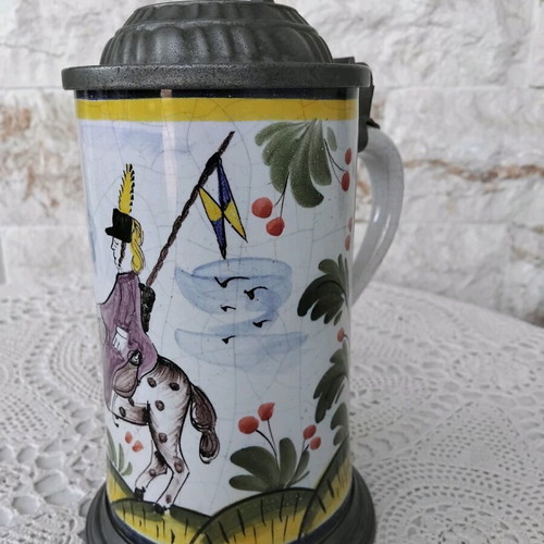 Baroque cup made of faience like new, authentic 1800s antique