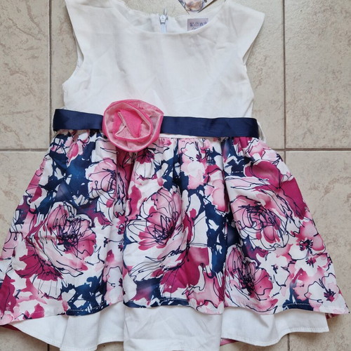 Summer dress for 3 years old, size 98cm, new, white and pink
