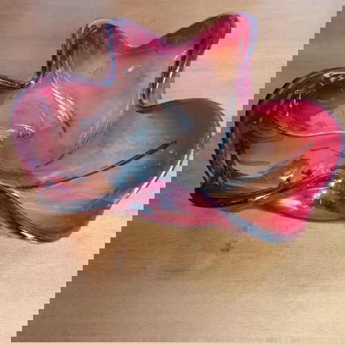 Φοντανιέρα Μουράνο σε μπορντο αποχρώσεις, γυαλί υψηλής ποιότητας, σαν καινούργιο