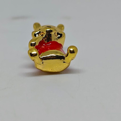 Disney Winnie the Pooh Charm pendant, like new, gold plated with red enamel