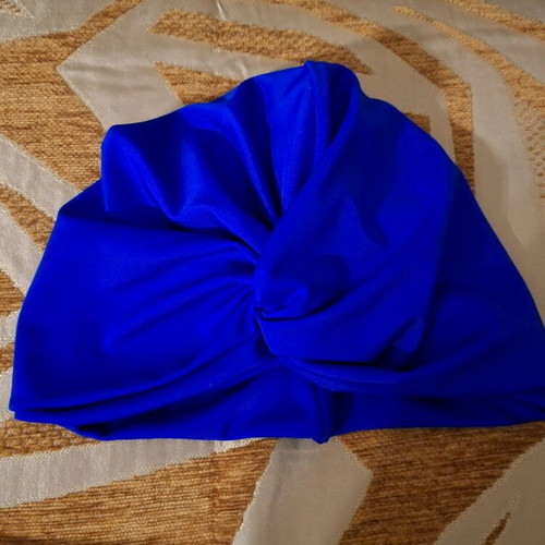 Women's swimming cap large size new blue royal polyester
