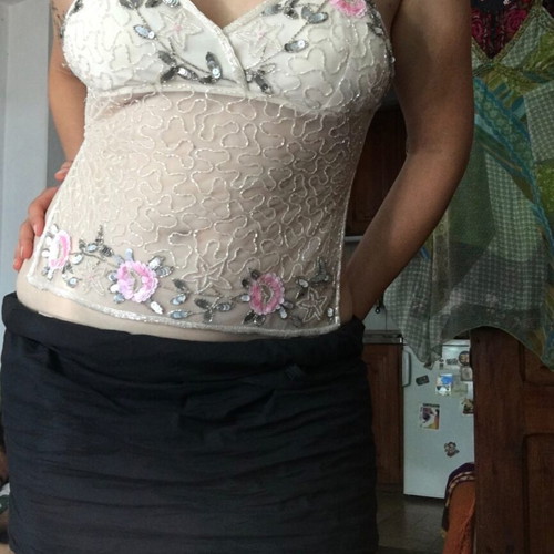Beaded transparent top, size M