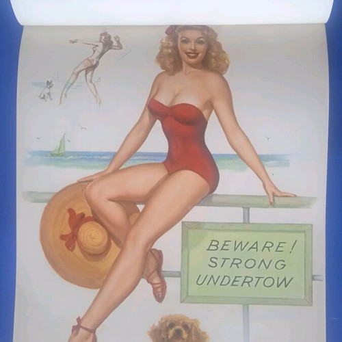 Lithograph calendar 1957 used, good condition
