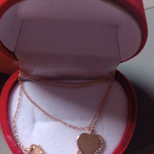 Al'Oro heart necklace rose gold 375K like new
