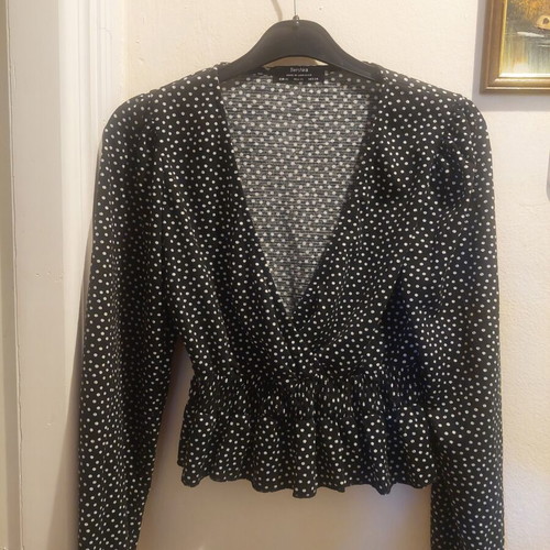 Bershka Draped Polka Dot Women's Blouse refurbished, XS