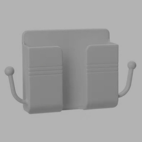 White wall-mounted plastic holder organizer for mobile phone or remote