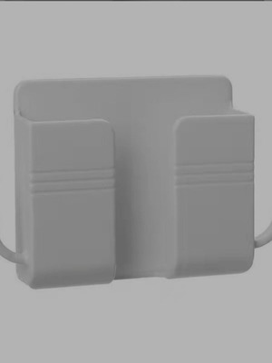 White wall-mounted plastic holder organizer for mobile phone or remote