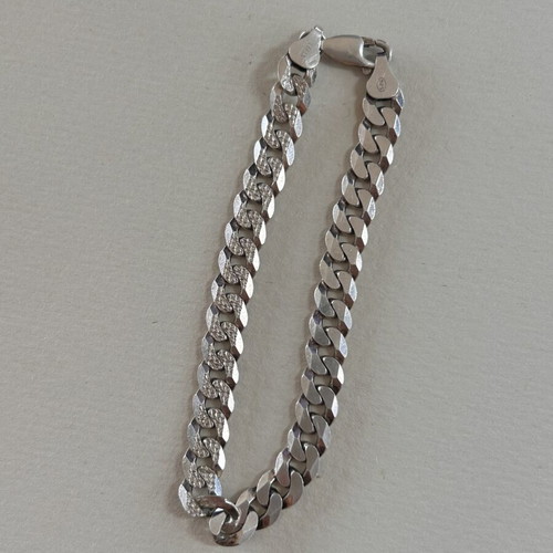 925 Sterling Silver Curb Chain Bracelet, 15.48g