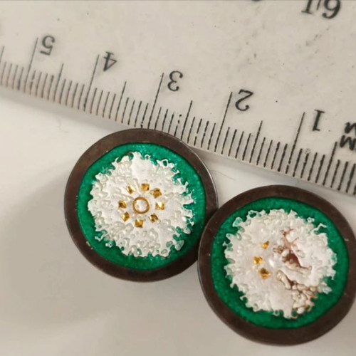 Papalexiou 925 & 22K Silver Clip On Earrings with Enamel like new