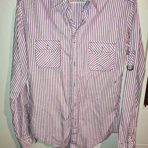 Zara Man men's shirt with purple and white stripes like new, size M