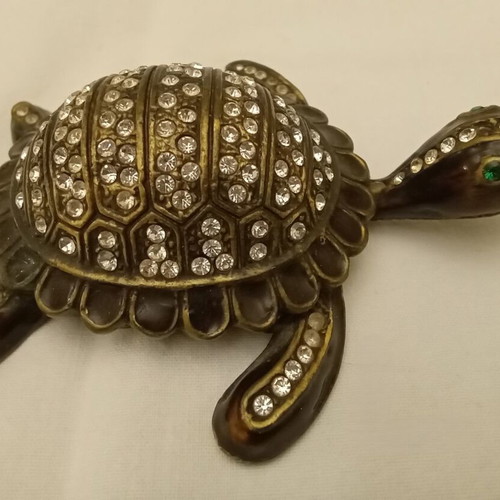 Bronze turtle used with rhinestones, decorative paperweight