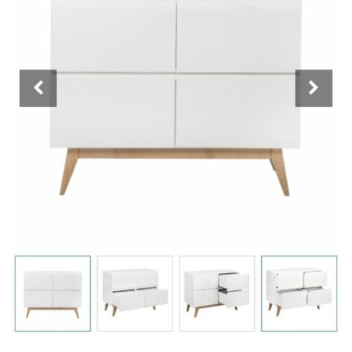 Trendy White Quax Children's Furniture Set like new with orthopedic mattress