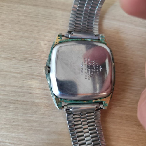 Seiko Baby Monaco 7019-5000 watch used, black and gold tone
