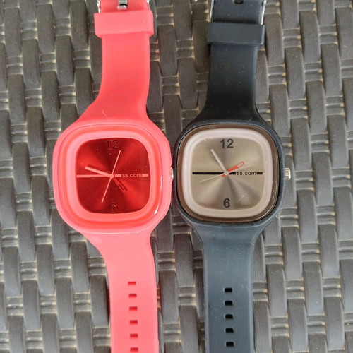 Wristwatches new, black and red, silicone straps