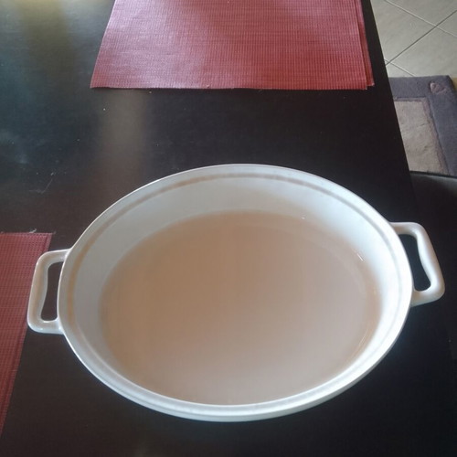 Porcelain Roasting Pan with Transparent Lid new, German white